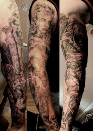 Greek Mythology Sleeve Tattoo Design