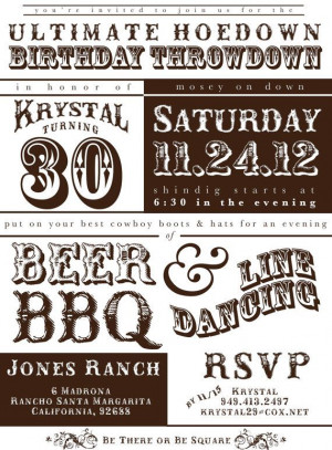 Printable Western Hoedown Birthday Invitation by LoboDesign, $20.00 ...