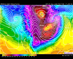 That is a seriously cold air mass. I predict many cold temperature ...