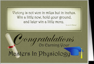 Congratulations - Masters In Physiology / Quote card - Product #631201