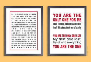 Personalized Quote Print 11x14 Set of two prints (song lyrics, poem ...