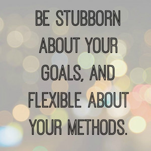 be stubborn about your goals quote