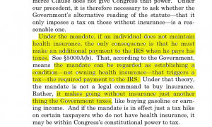 Roberts conceded that not buying insurance could just be 