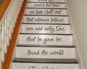 Staircase Wall Decal - John 3:16 - STAIR CASE - Inspirational Art Wall ...