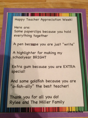 Teacher Appreciation Quotes From Kids Teacher appreciation gifts