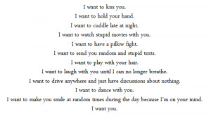 ... want you, kiss, late, laugh, list, love, night, pillow fight, quote