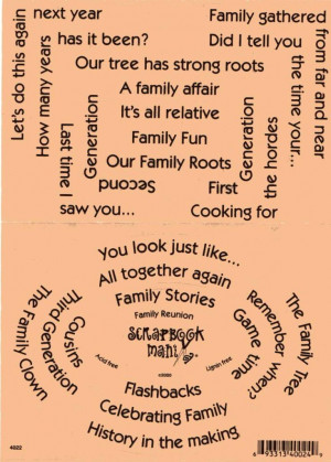 Details about Scrapbook Mania Stickers - FAMILY REUNION Words Sayings
