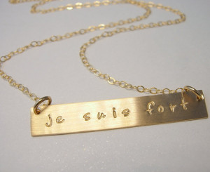 Gold Bar Necklace - French Quote meaning 