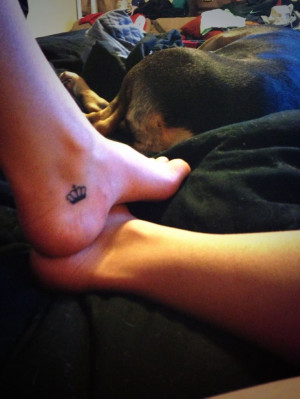 Black Flying Birds Ankle Tattoo