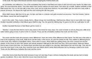 ... and Contrasting The Sign of the Beaver and Keeping the Promise