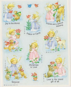 Vintage Religious Angels with Sayings Sticker sheet by Hallmark