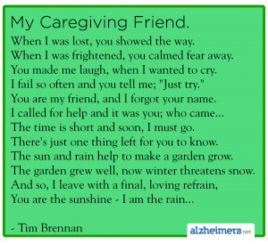 Dementia Caregiver Poems Quotes