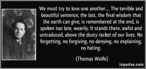 More Thomas Wolfe Quotes