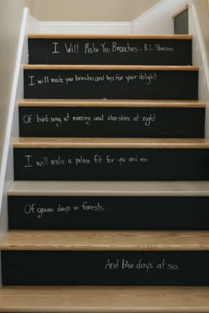 chalkboard paint on stair risers