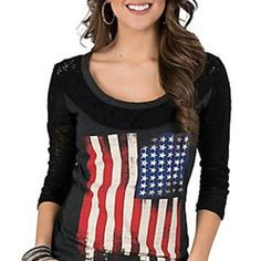 amp roll cowgirl women s charcoal amp black with american flag amp ...