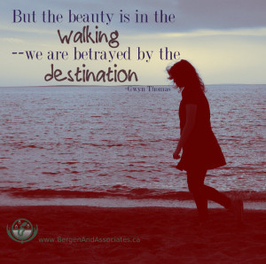 Quote by Gwyn Thomas: The beauty is in the walking and we are betrayed ...