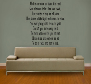 Black Stairway To Heaven 2 (Led Zeppelin) Lyric wall decal above a ...