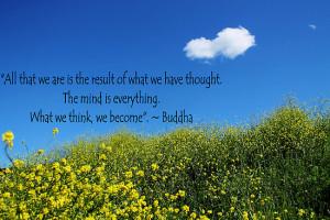... › Portfolio › Buddha Quote on Blue Sky and Fluffy White Cloud