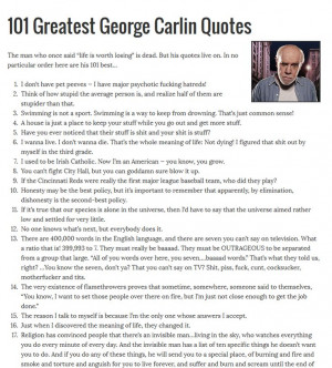 101 Greatest George Carlin Quotes - Pinned with Pin Anything from ...