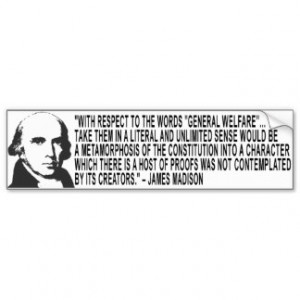 James Madison Quote Bumper Sticker Car Bumper Sticker