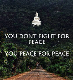 You don't fight for peace You peace for peace