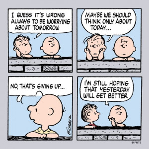 Charlie Brown and Linus on optimism