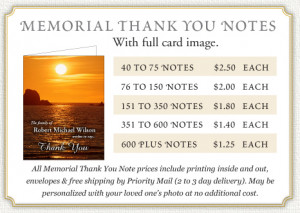 for the front of your custom Memorial Thank You Notes.