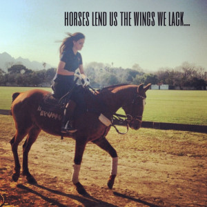 Horses lend us the wings we lack.