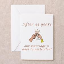 45th Anniversary Wine glasses Greeting Card for