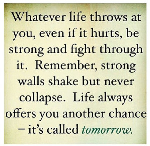 Life always offers you another chance - it's called tomorrow.