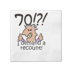 Recount 70th Birthday Paper Napkin