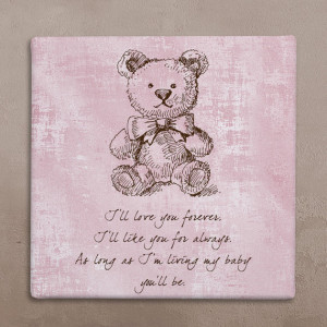 Wall art canvas, Wall canvas quote, Nursery quote art canvas, Teddy ...