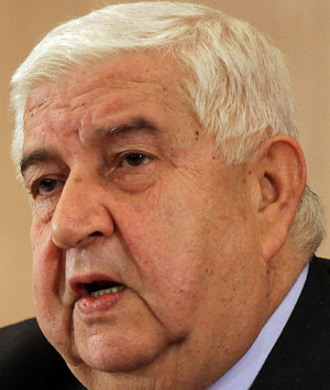 Syrian Foreign Minister Walid Muallem speaks during a press conference ...