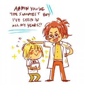 doodles armin snk mikasa eren hanji in my head armin is hanji's baby ...