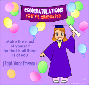 ecard with Einstein quote with young lady on graduation day