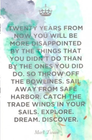 Sail away from the safe harbor