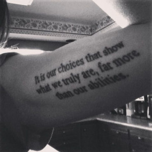 My harry potter tattoo.. Albus Dumbledore quote :)