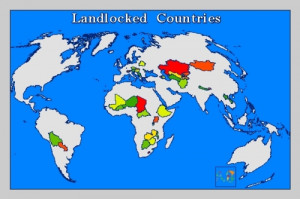 Map Landlocked Countries Asia