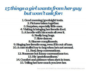 15 Things a Girl Wants From a Guy but Won't Ask For!!