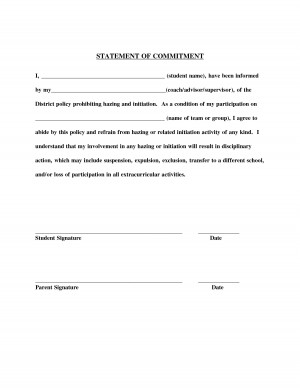 personal commitment statement examples