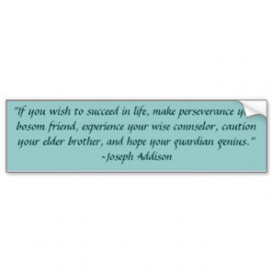 Joseph Addison Success Quote Bumper Stitcker Car Bumper Sticker