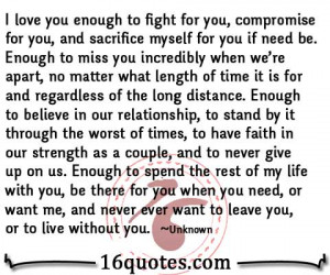 love you enough to fight for you