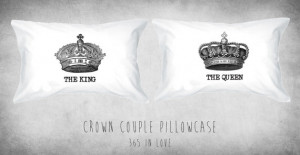 Couple Matching Pillowcases My King My Queen Crown