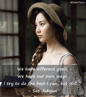 We have different goals. We have our own ways. I try to do the best I ...