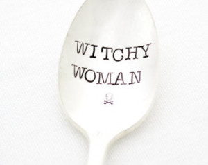 Stamped coffee spoon, Witchy Woman. Halloween kitchen decor by milk ...
