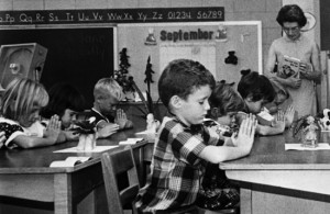 ... 1966 photo of first graders praying in a South Carolina public school