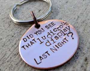 IT Crowd - Ludicrous Display - Hand Stamped Key chain