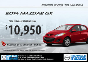 Get the 2014 Mazda2 GX for only $10,950!