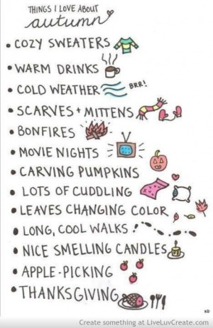 Things i love about autumn love quote