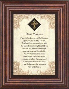 Dear Minister Heartfelt Pastor's Appreciation Christian Sentiments 3-d ...